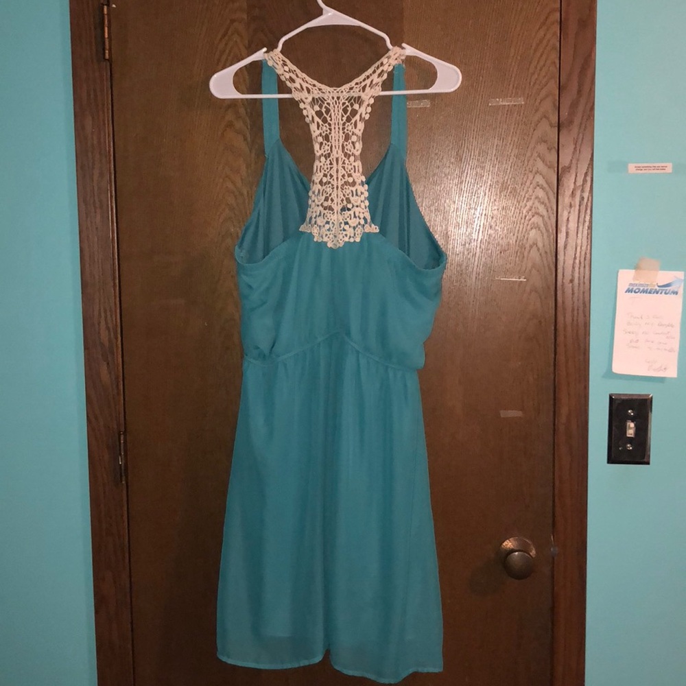 Teal and Lace Racerback Dress